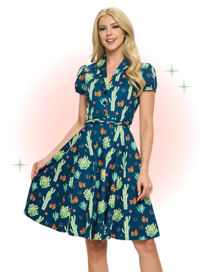 Cactus Flared Dress