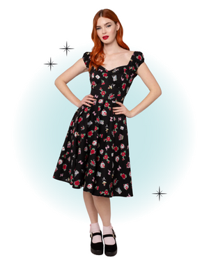 Carlotta Black Flared Dress