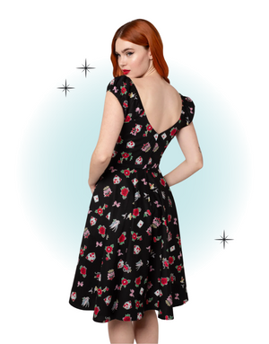 Carlotta Black Flared Dress