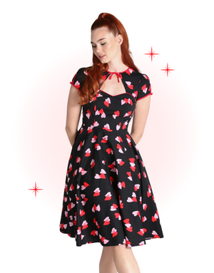 Black Confetti Flared Dress