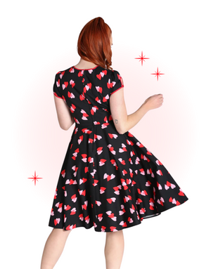 Black Confetti Flared Dress