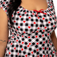 Leonie Black Vichy Flared Dress