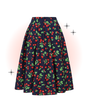 Cary Cherry Flared Skirt