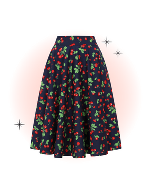 Cary Cherry Flared Skirt