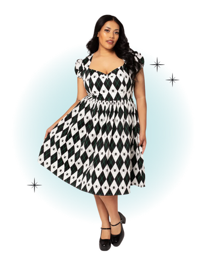 Robe Évasée Regina Noire et Blanche