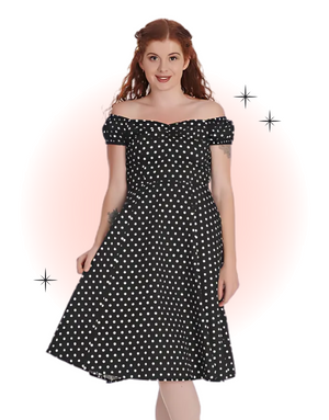 Black and White Sweet Spot Flared Dress