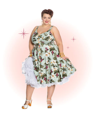 Robe Évasée Tahiti Verte