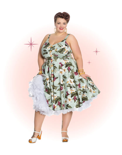 Green Tahiti Flared Dress