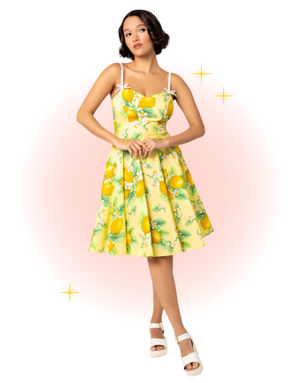 Zesty Yellow Flared Dress