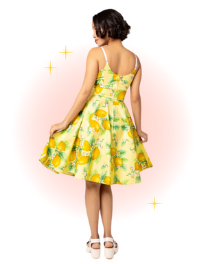Zesty Yellow Flared Dress
