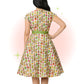 Robe Évasée Crème avec Imprimé Pot Mason