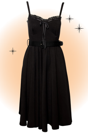 Love Bites Flared Black Dress