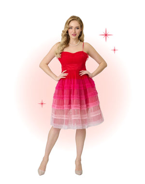 Robe Midi Rouge Ombragée