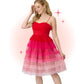 Robe Midi Rouge Ombragée