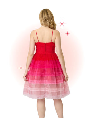 Robe Midi Rouge Ombragée