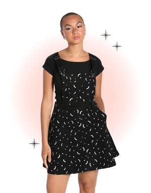 Black Bat Pinafore Dress