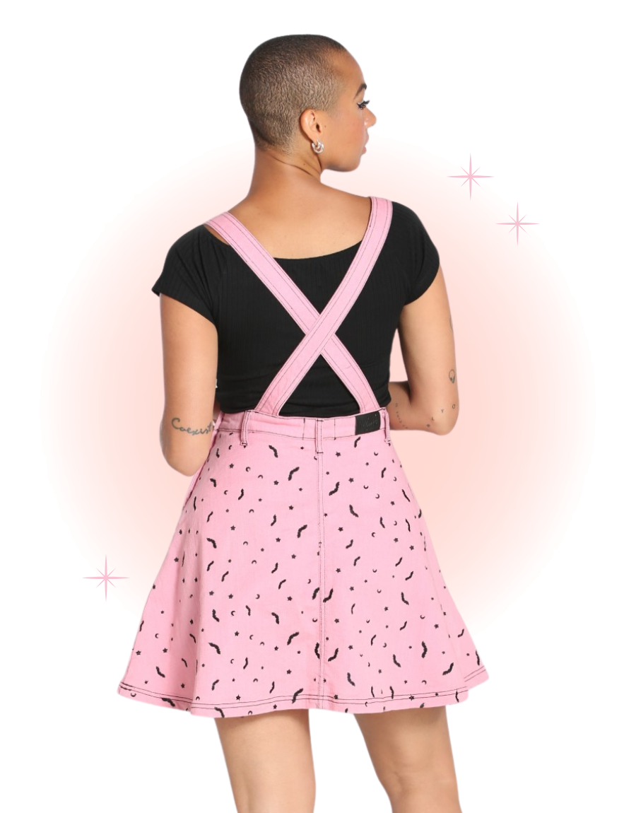 Bat Pink Pinafore Dress Bat Pink Pinafore Dress