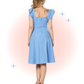 Robe Raphaella  Bleu Évasée En Broderie Anglaise