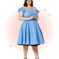 Robe Raphaella  Bleu Évasée En Broderie Anglaise