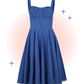 Valerie Flared Dress Dark Blue English Embroidery