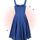 Valerie Flared Dress Dark Blue English Embroidery