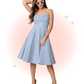 Blue Gingham Melissendre Flared Dress in Cotton