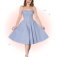 Blue Gingham Melissendre Flared Dress in Cotton