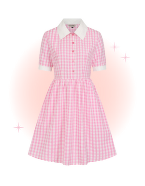 Pink and White Gingham Yuna Dress
