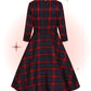 Robe Barbara Check Rouge & Marine