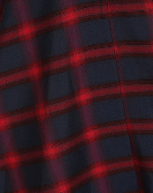 Robe Barbara Check Rouge & Marine