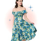 Robe Barbara Florale Bleue