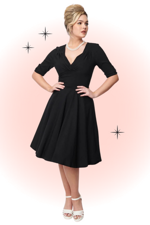 Robe Delores Noir Évasée