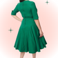 Delores Green Flared Dress