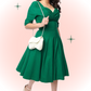 Delores Green Flared Dress