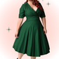 Delores Green Flared Dress