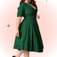 Delores Green Flared Dress