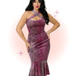 Robe Elvira Ajustée Velours Léopard Rose