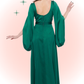 Emerald Satin and Snake Dress