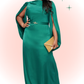 Emerald Satin and Snake Dress