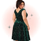 Robe Estelle Étoilée Velours Vert