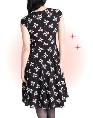 Bobbie Midi Black Flared Dress