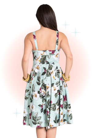 Green Tahiti Flared Dress