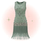 Robe Flapper Grise Verte Sauge