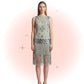 Robe Flapper Grise Verte Sauge