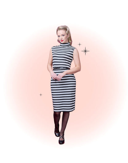 Robe Lina Rayée Noir Et Blanc