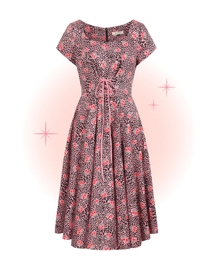 Robe Lola Cerise Leopard Rose