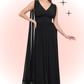Vestido largo negro con flecos