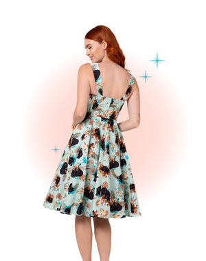 Robe Évasée panthère Aqua