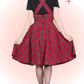 Irvine Red Flared Pinafore Dress