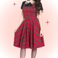 Irvine Red Flared Pinafore Dress